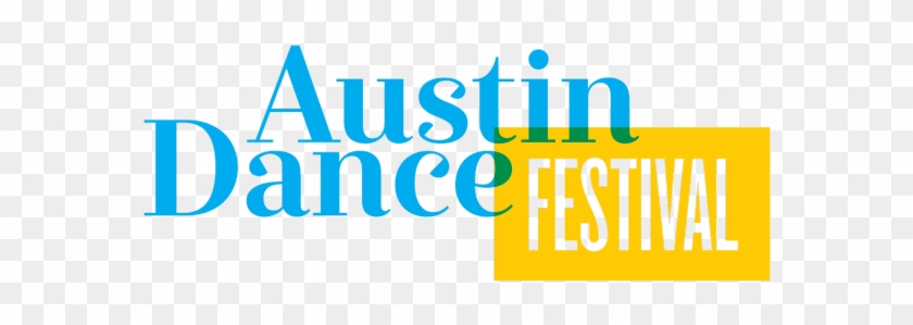 Austin Dance Festival logo featuring blue text and a yellow "FESTIVAL" block on transparent background.