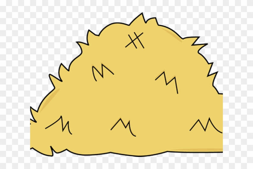 Cartoon-style yellow hay bale with black zigzag and cross markings on transparent background.