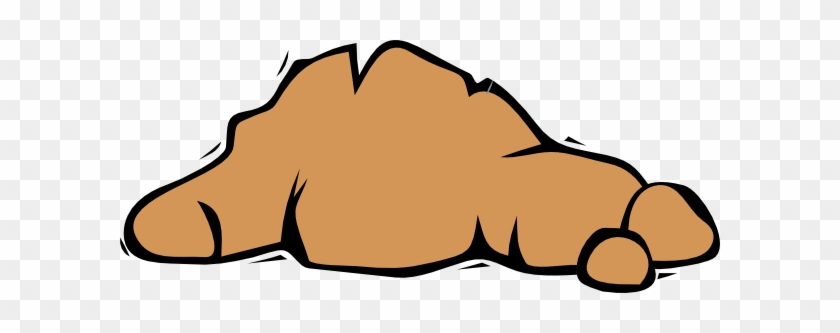 Cartoon illustration of a brown dirt or sand pile with bold black outlines on transparent background.