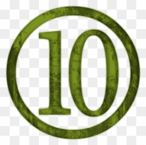Number 10 Icon - Vintage Green Emblem for Gaming, Ranking, or Design