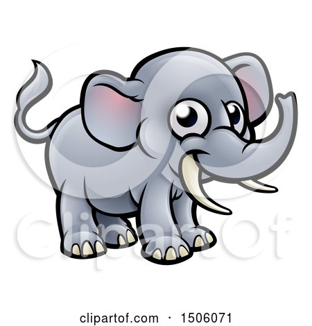 Friendly Cartoon Elephant Illustration - Free Clipart Image