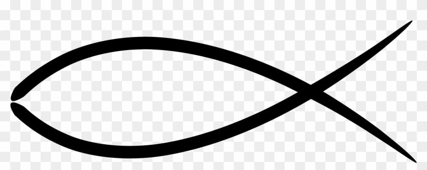 Black Ichthys symbol (Christian fish emblem) on transparent background, representing early Christian identity and faith.