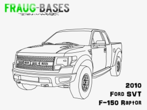 Line drawing of a 2010 Ford F-150 SVT Raptor pickup truck by Fraug-Bases.
