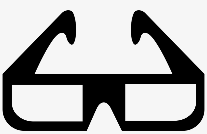 Black silhouette of 3D glasses on a white background