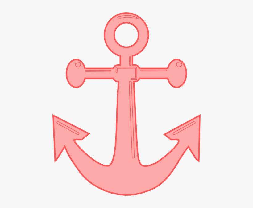 Pink anchor icon on transparent background