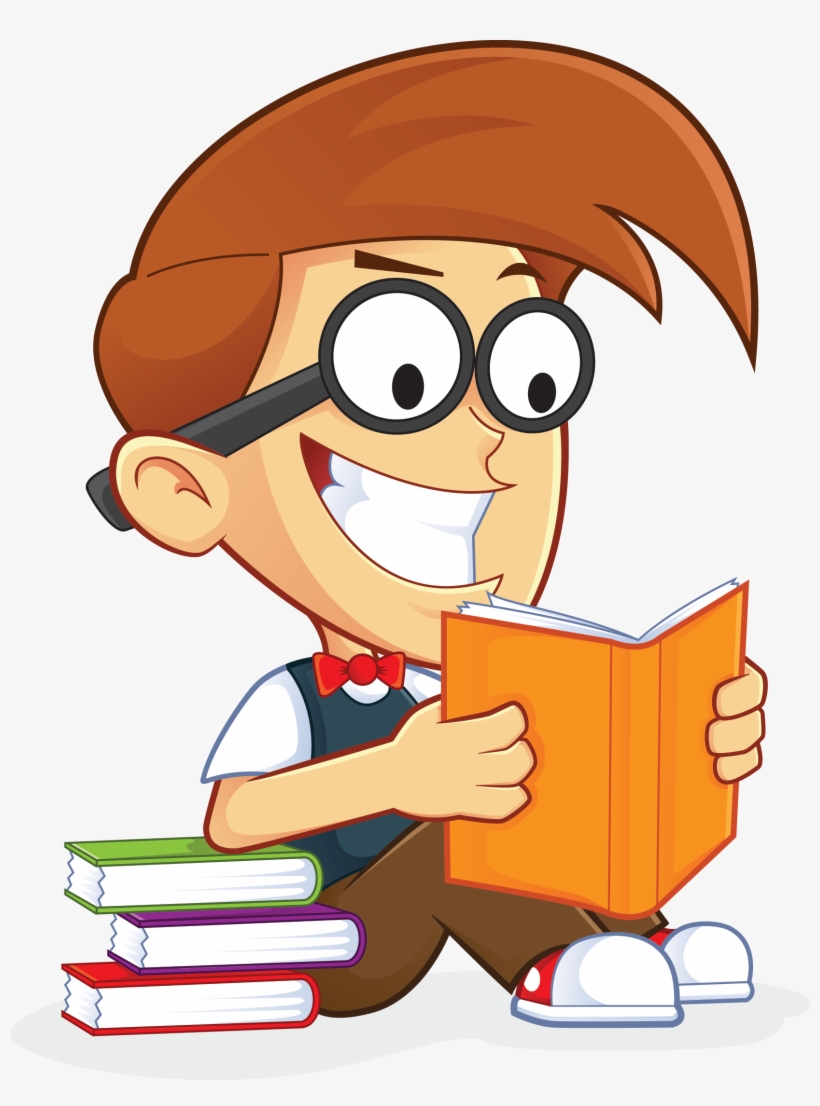 Group of Students Reading On Stack of Books | Great PowerPoint - Clip ...