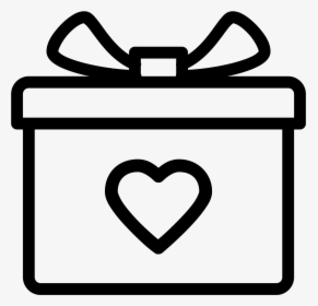 Gift box with bow and heart symbol, representing love, celebration, or thoughtful gifting.