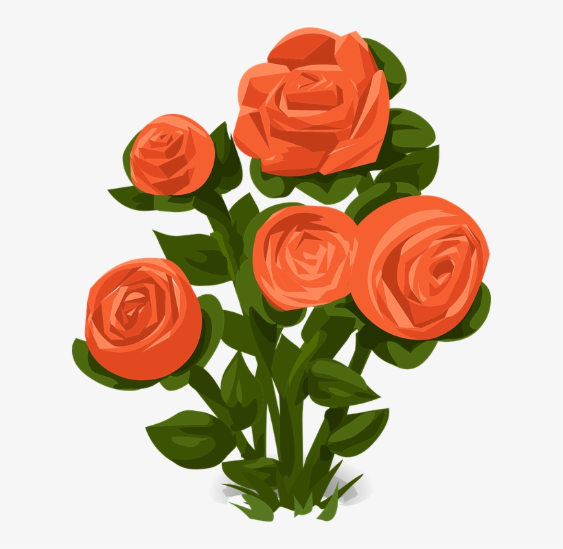Orange Rose Illustration - High-Quality Floral Clipart for Design