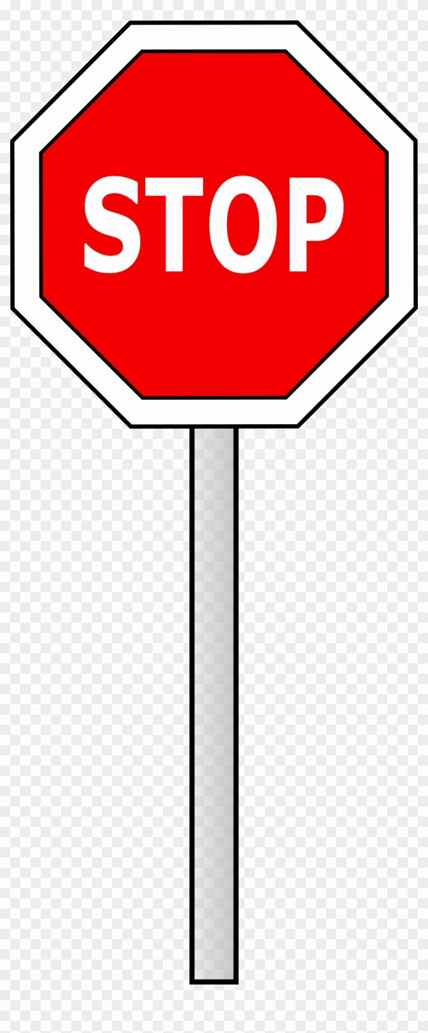 Red octagonal stop sign with white border and bold "STOP" text on a transparent background.