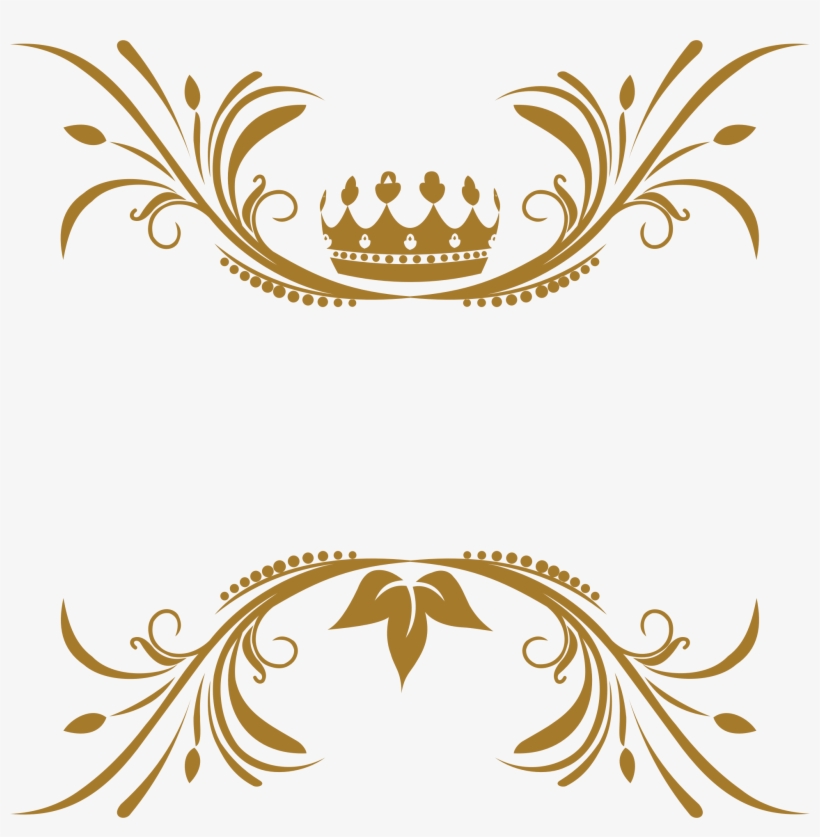 Elegant Gold Crown Ornament Vector Design for Luxury Branding