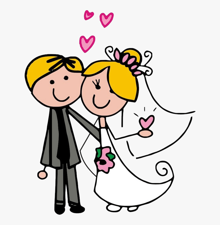 Cute Wedding Couple Illustration - Free Clipart for Celebrations