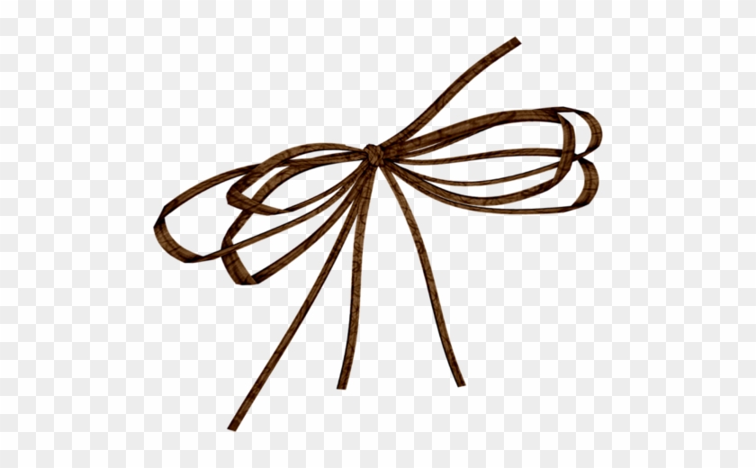 Rustic Brown Ribbon Bow - Decorative Clipart for Crafts & Design