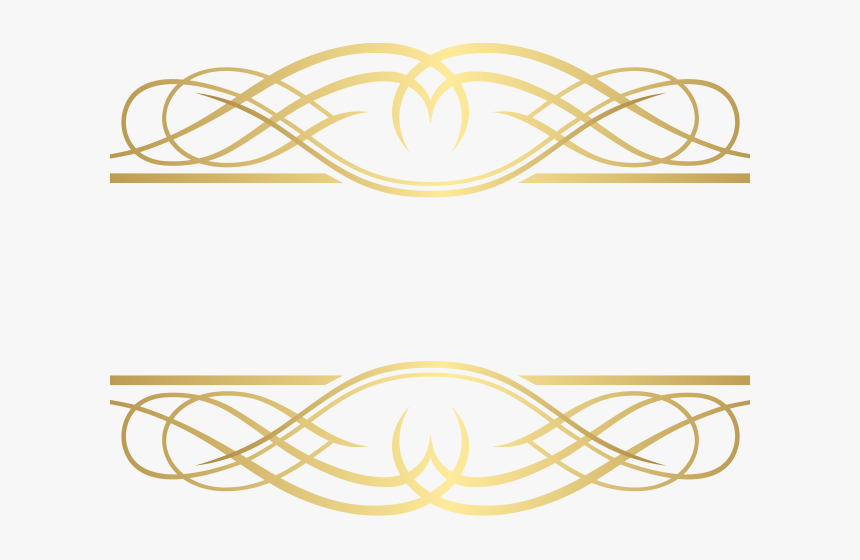 Elegant gold ornamental divider with symmetrical scrollwork and heart motif, ideal for luxury design layouts.