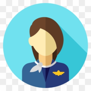 Flight Attendant Icon - Professional Aviation Staff Illustration