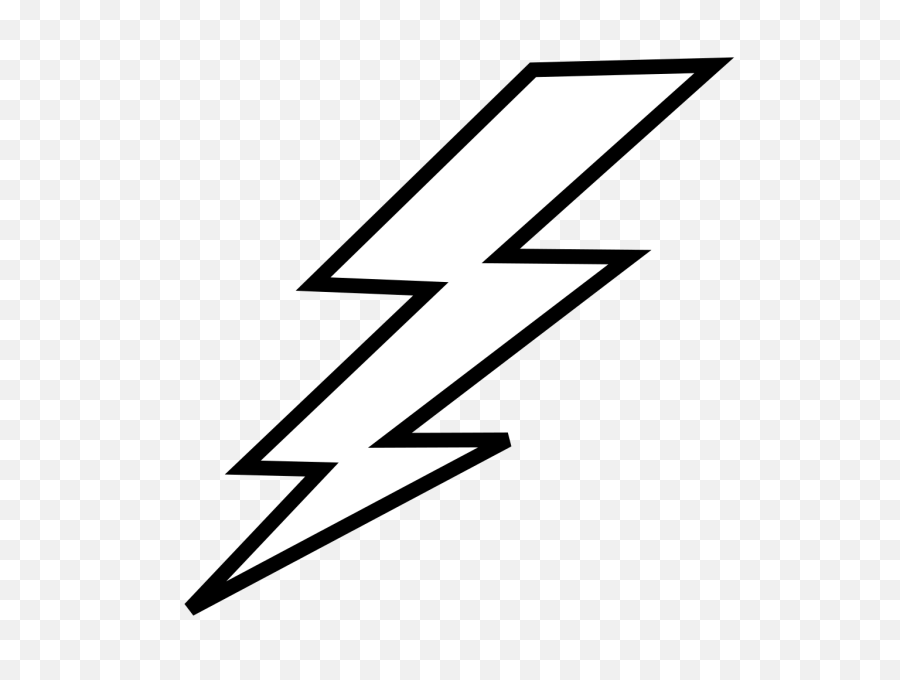 Black and white lightning bolt icon on transparent background