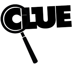 Magnifying glass over the letter 'C' in the bold word "CLUE", symbolizing investigation or discovery.
