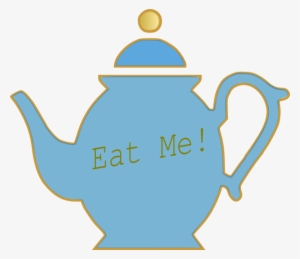 Eat Me Teapot - Whimsical Illustration Inspired by Alice in Wonderland