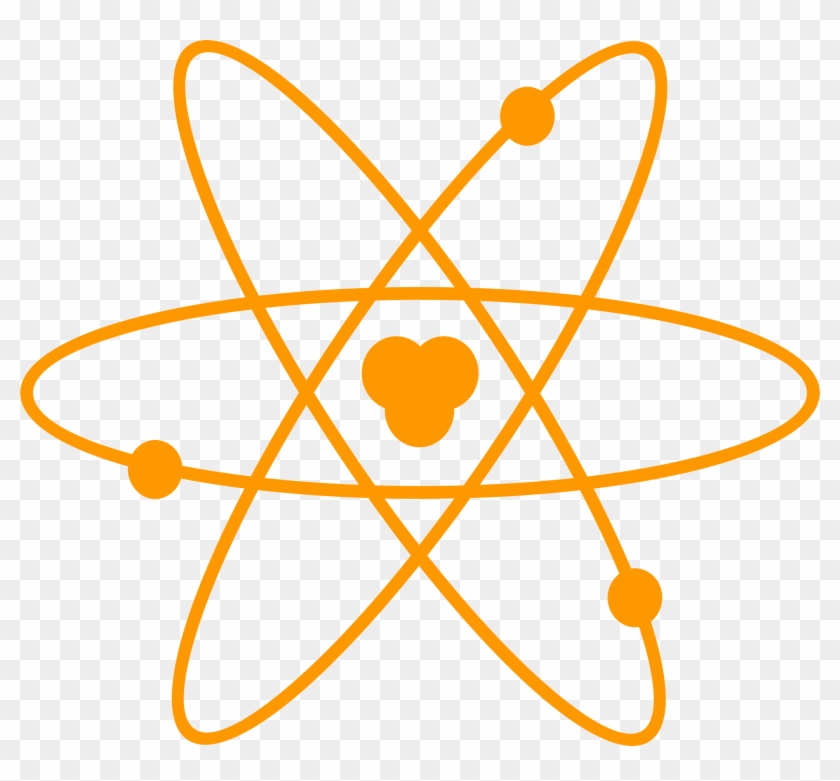 Atom Icon with Heart Nucleus - Science & Love Symbol