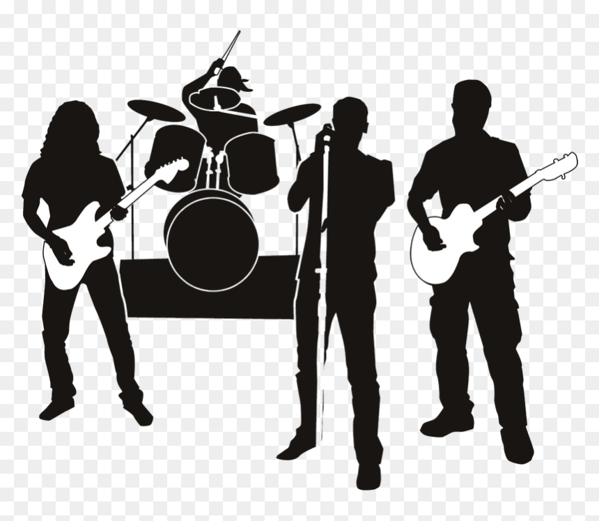 Rock Band Silhouette Clipart - Free Download for Music Websites