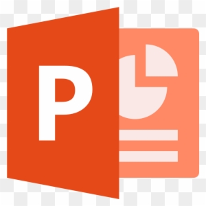 Microsoft PowerPoint logo featuring an orange "P" and a presentation slide icon.