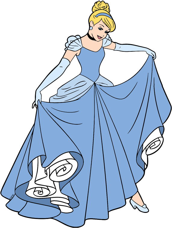 Cinderella Blue Ball Gown - Classic Disney Princess Illustration