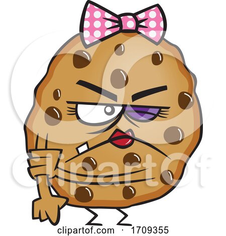 Sassy Chocolate Chip Cookie Cartoon - Fun Food Illustration