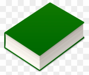 Green hardcover book icon with white pages, isolated on transparent background