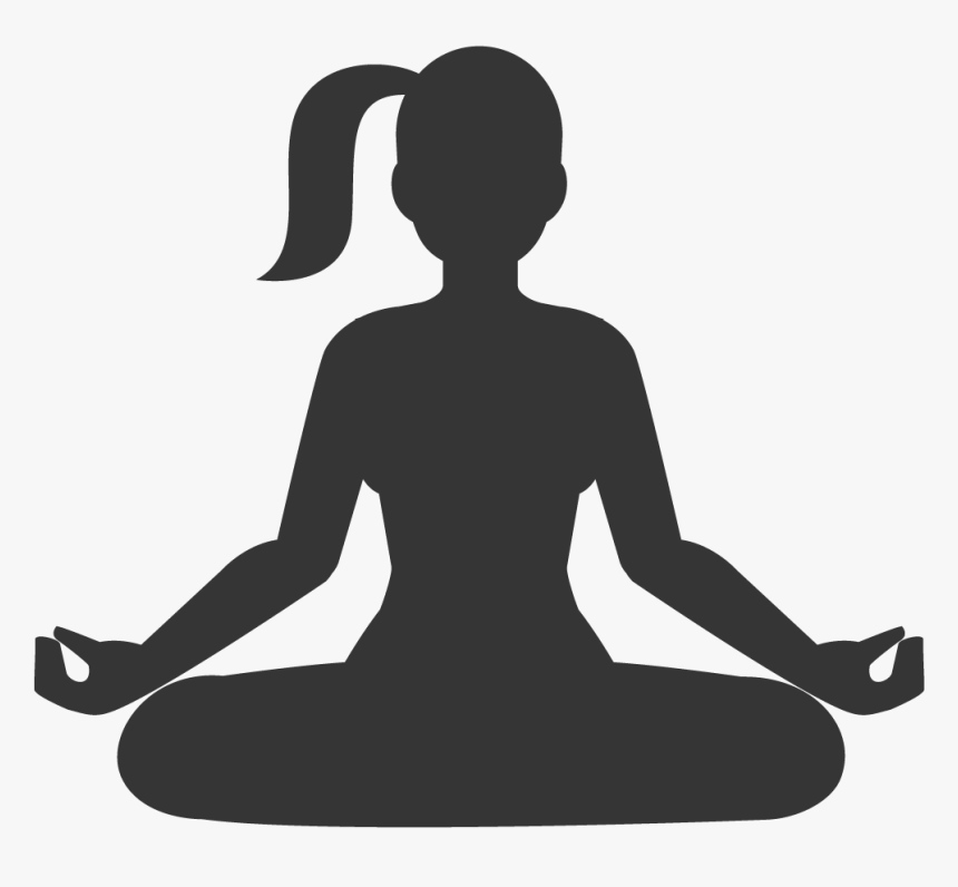Black White Seated Yoga Pose Svg Clipart Yoga Pose Woman Image Digital