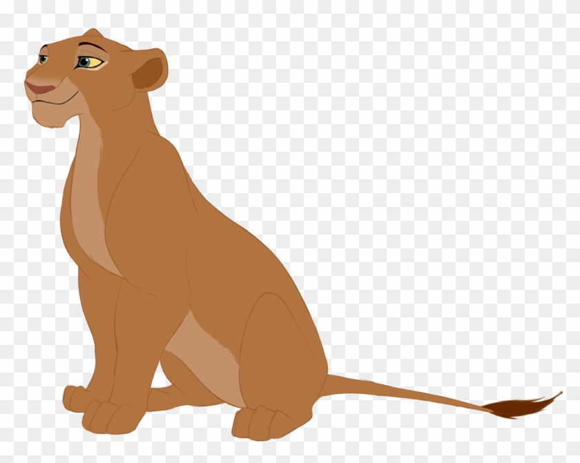 Young lioness sitting upright with a gentle smile, classic Disney animation style.