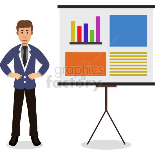 Professional Business Presentation Illustration - Data Visualization Clipart