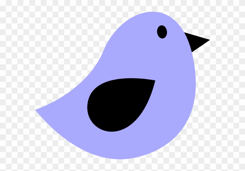 Simple purple bird icon with black eye, beak, and wing detail on transparent background.