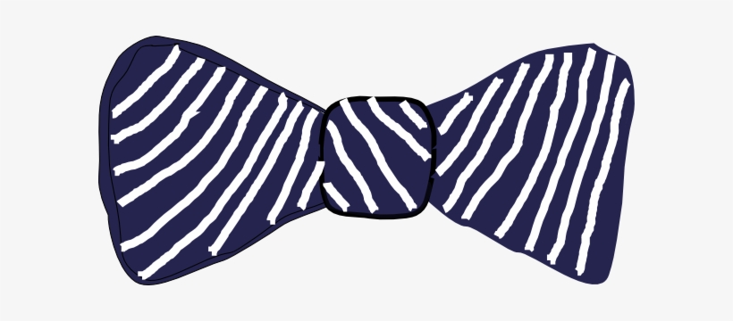 Stylish Navy and White Striped Bow Tie - Illustration for Fashion & Design