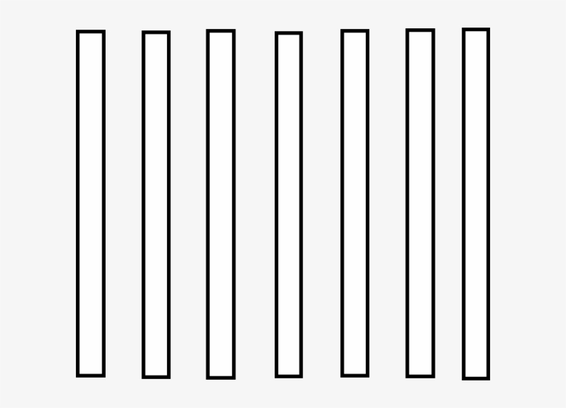 Seven evenly spaced vertical black bars on a white background, resembling a minimalist barcode or abstract grid pattern.