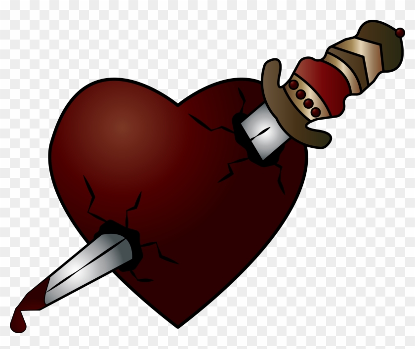 Broken Heart Dagger Illustration - Symbol of Betrayal & Emotional Pain