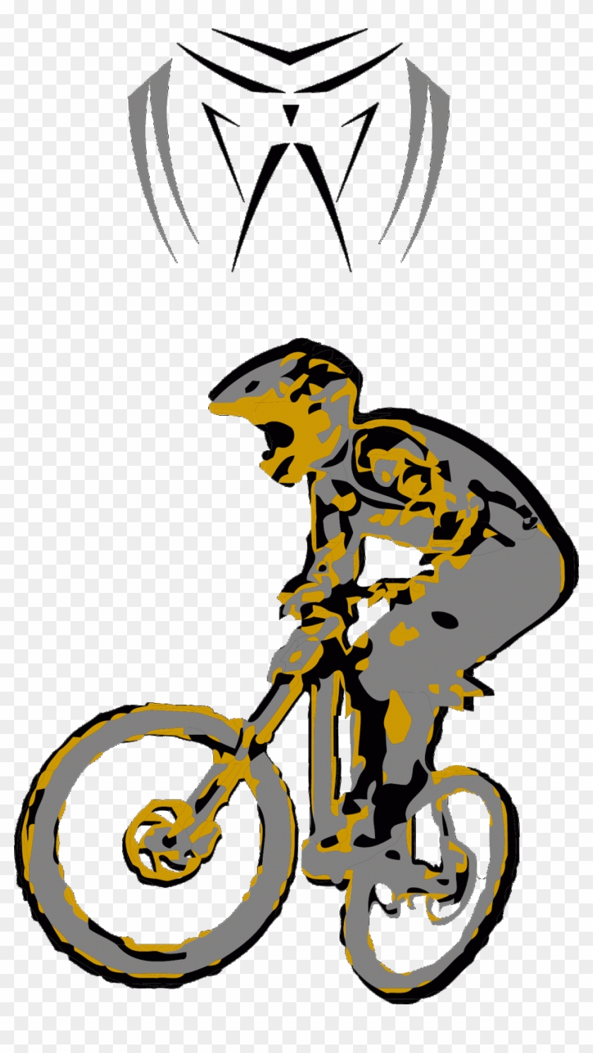 Mountain Biking Action Graphic - Bold Rider Illustration & Logo Design