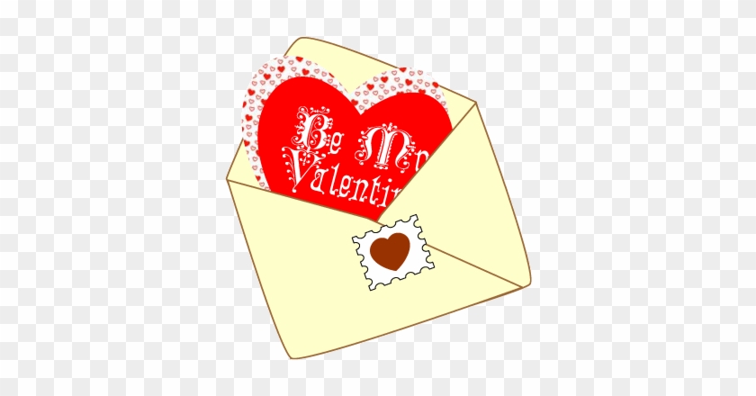 Be My Valentine Card in Envelope - Free Clipart for Love & Romance