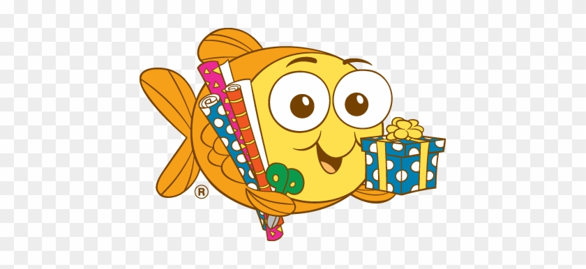 Fun Fish Character with Gifts - Perfect for Kids’ Party Invitations & Printables
