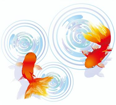 Goldfish Swimming Art - Serene Aquatic Illustration for Decor & Design