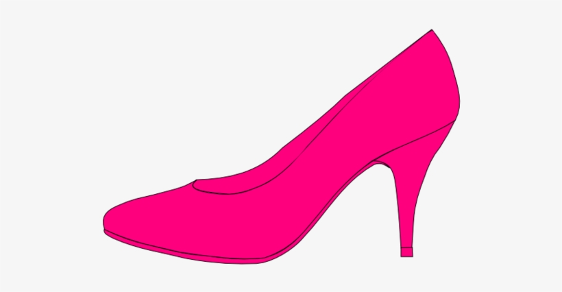 Vibrant pink high-heeled pump with pointed toe and stiletto heel, minimalist vector illustration.
