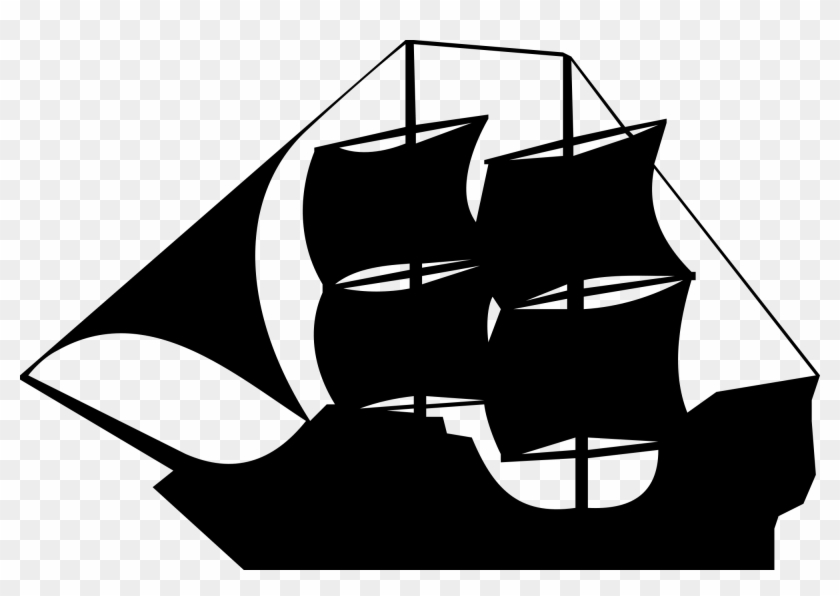 Classic Sailing Ship Silhouette - Free PNG Clipart for Maritime Designs