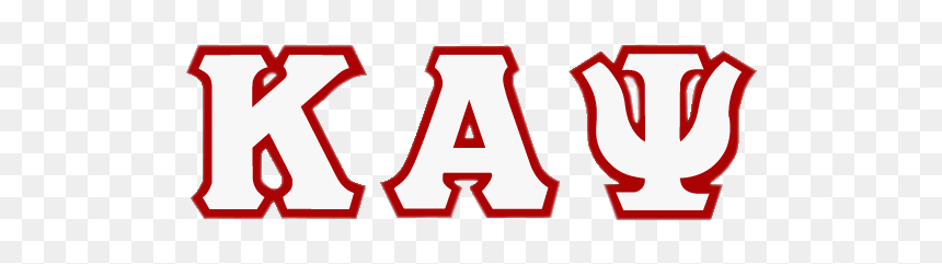 Kappa Alpha Psi fraternity letters in red outline on transparent background