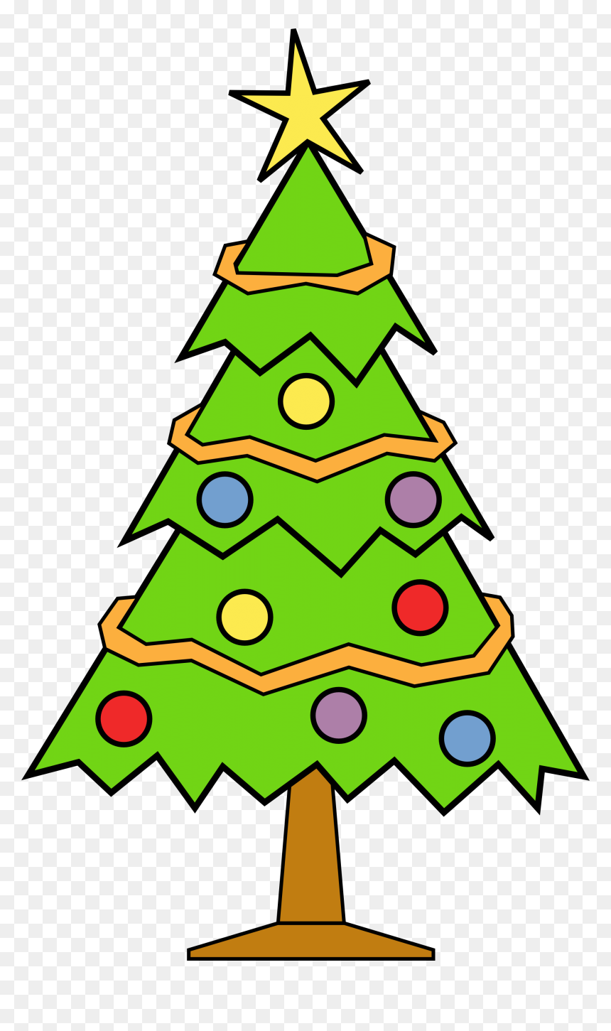 Festive Cartoon Christmas Tree Clipart - Free Download