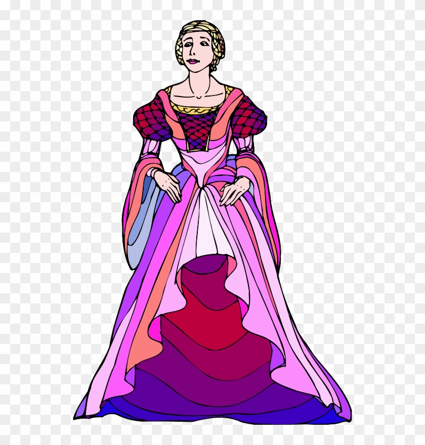 Medieval Noblewoman Illustration - Historical Costume Art