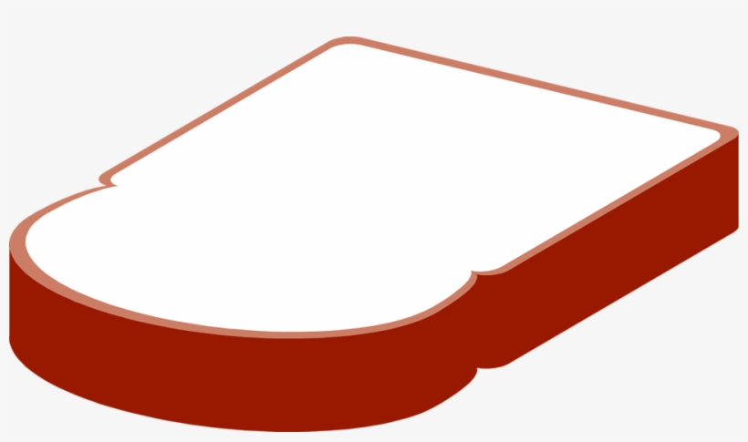 A clean, stylized illustration of a single slice of white bread with a brown crust, shown in 3D perspective.