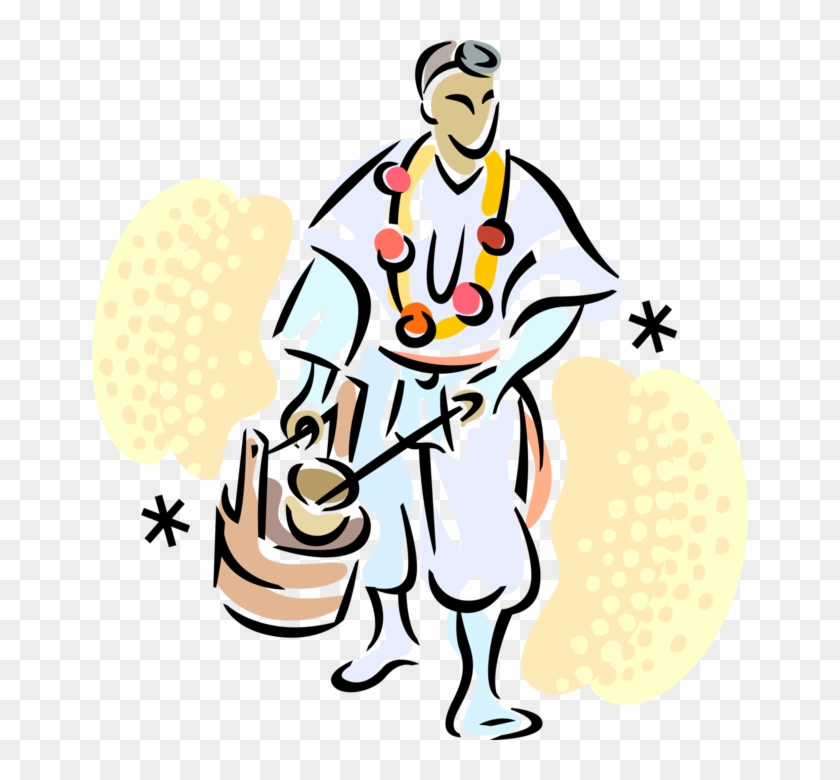 Traditional Japanese Sake Brewer Illustration | Cultural Artwork
