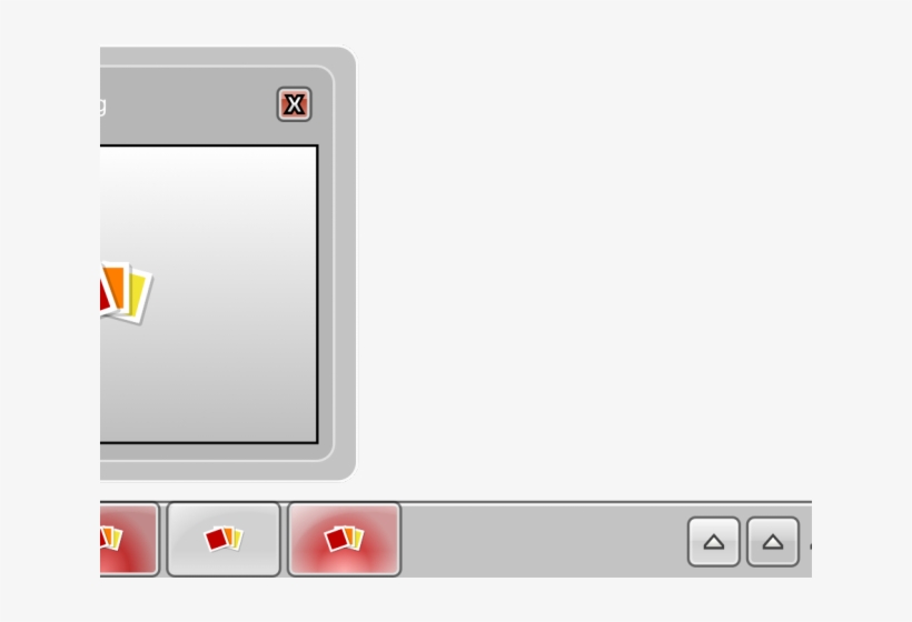 A UI panel showing a card stack preview with three thumbnail cards and navigation controls below.
