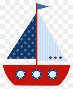 Patriotic Sailboat Illustration - Free Clipart for July 4th & Nautical Themes