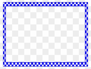 Blue and white checkered border frame on transparent background, suitable for photo overlays or design accents.