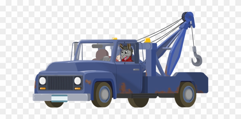 Cartoon Tow Truck Illustration with Animal Characters | Free PNG