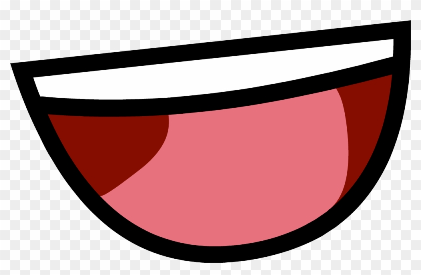 Cartoon-style open mouth with white teeth, pink tongue, and red inner cheeks on transparent background.